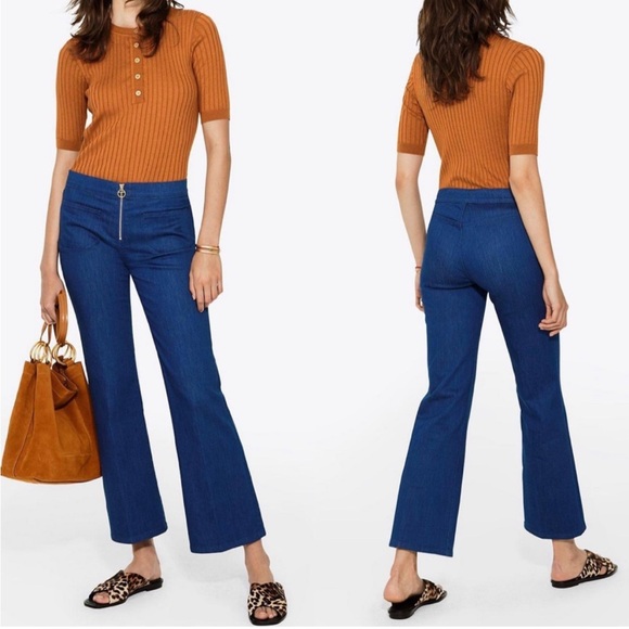 Tory Burch Luisa Short-sleeve Knit Sweater In Dark Imperial Size M - Picture 5 of 11